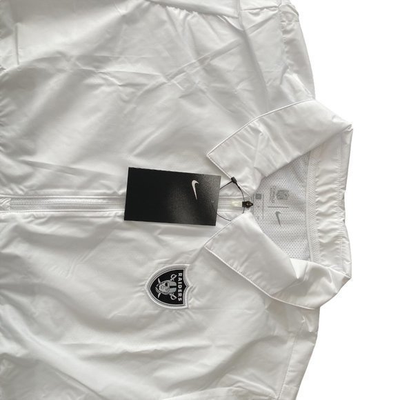 Nike Las Vegas Raiders Sideline Coaches Half Zip Short Sleeve‎ Jacket Sz S White - Picture 3 of 9